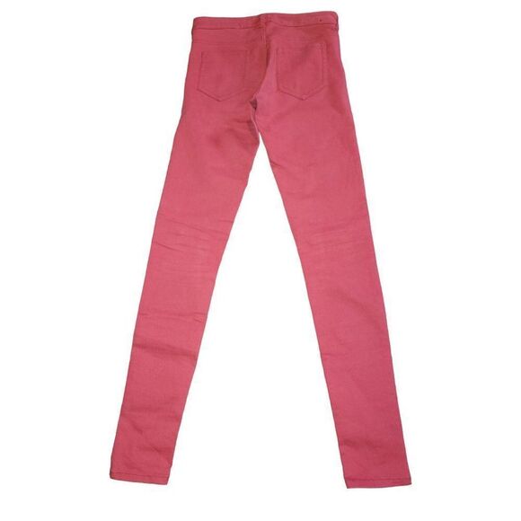 H&M‎ Divided Jeans Women Sz 4 Red Straight Leg Mid Rise - Picture 2 of 6